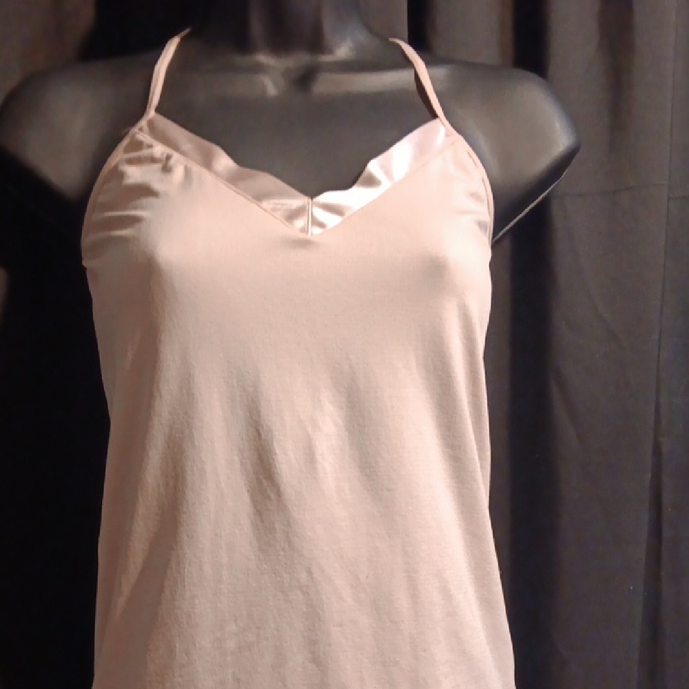 Elegant Light Pink Satin Cami Top